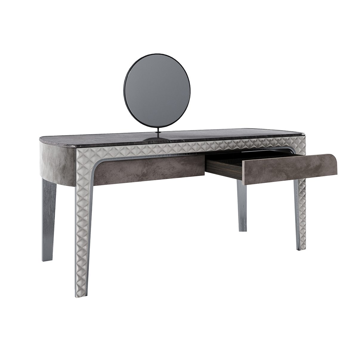Side vanity_Fiordaliso_euphoria_fabric_wood_lacquered_metal_detail_desk_mirror_rhombus_bedroom_wardrobe